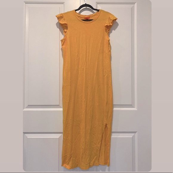 Yellow Ruffle Sleeve Dress - Picture 1 of 3